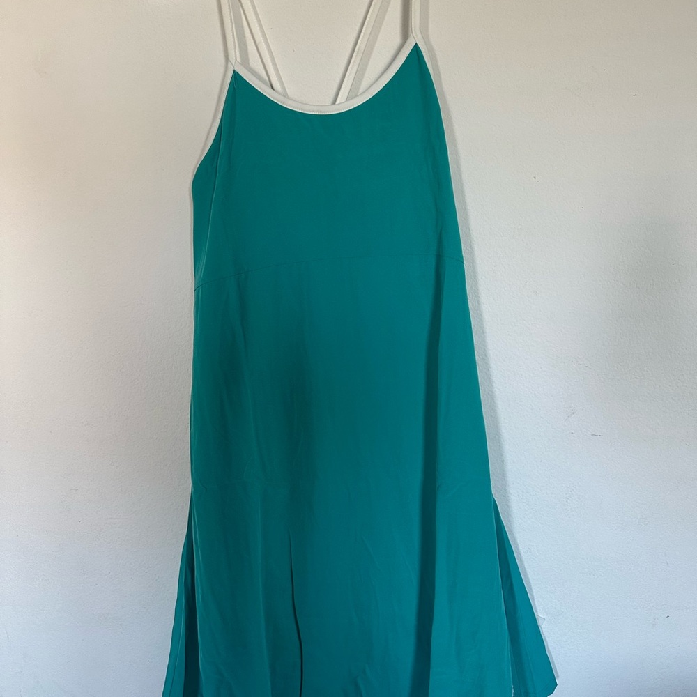 Nautica Competition Athletic Dress Ceramic Teal Strappy Tennis Dress L NWT